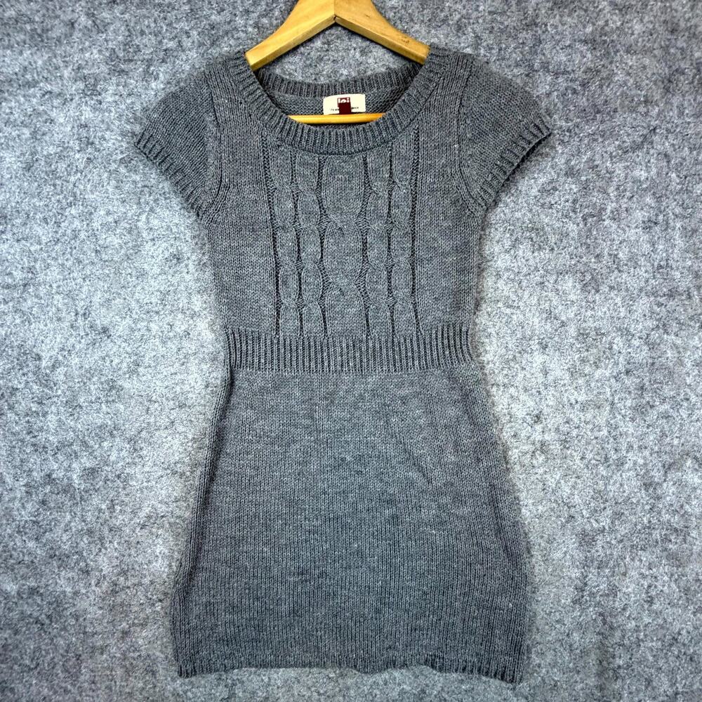 LEI Life Energy Intelligence Sweater‎ Dress Women Juniors Small Heather Gray Y2K